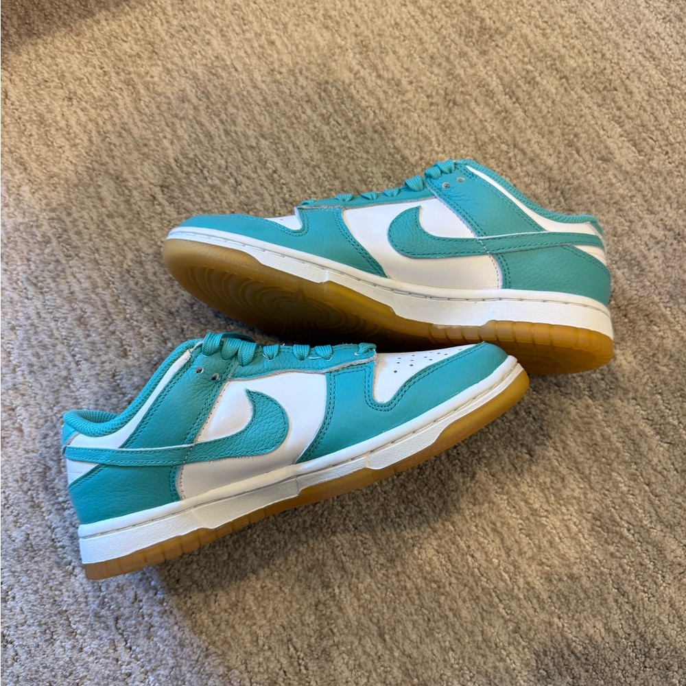 Nike Dunk Low in Teal, White & Gum